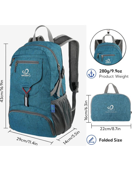 Mochila Plegable WATERFLY 20L Nylon Ultra Ligera Unisex Mochila Plegable WATERFLY 20L Nylon Ultra Ligera Unisex