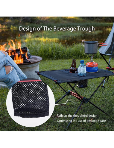Mesa Plegable Naturehike FT07 de Aluminio para Camping 58.9x40.6cm