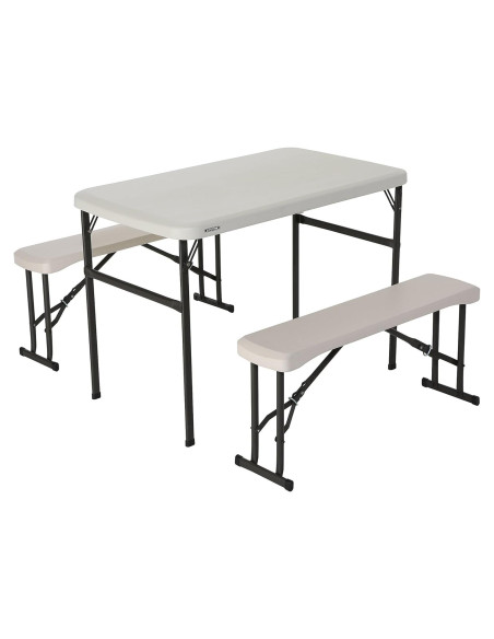 Mesa de Picnic Plegable Lifetime 80373 con Bancos Almendra Mesa de Picnic Plegable Lifetime 80373 con Bancos Almendra