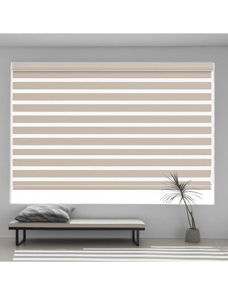 Persianas Zebra Changshade Personalizadas Beige 85% Blackout Persianas Zebra Changshade Personalizadas Beige 85% Blackout