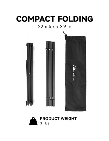 Mesa de Camping Plegable MOON LENCE 55.88x40.64cm Negra