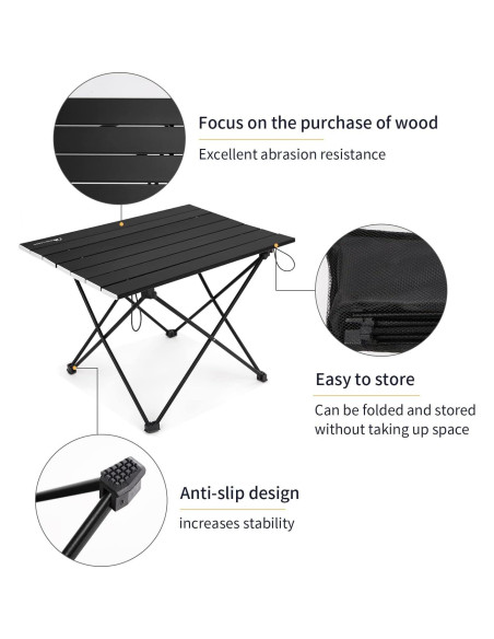Mesa de Camping Plegable MOON LENCE 55.88x40.64cm Negra Mesa de Camping Plegable MOON LENCE 55.88x40.64cm Negra