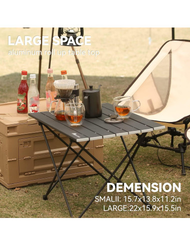 Mesa de Camping Plegable MOON LENCE 55.88x40.64cm Negra