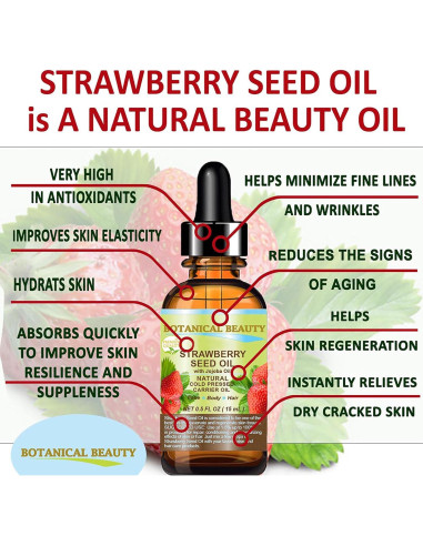 Aceite de Semilla de Fresa 100% Puro Belleza Botánica 15 ml