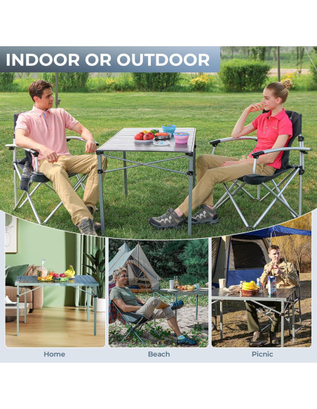 Mesa Plegable de Aluminio KingCamp 4-6 Personas Portátil Mesa Plegable de Aluminio KingCamp 4-6 Personas Portátil