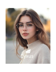 Gafas Retro Ovaladas Cyxus 8562 Anti Luz Azul UV Plata 2