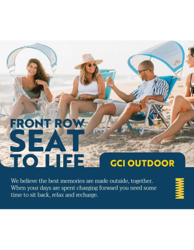 Silla de Playa GCI Outdoor con Sombrilla Ajustable Azul