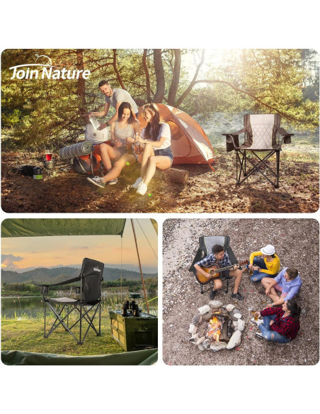 Silla de Camping Plegable Join Nature ZT01 Negra 362kg