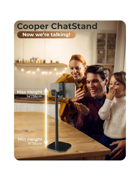 Soporte Ajustable Cooper ChatStand para Teléfono Celular Negro Soporte Ajustable Cooper ChatStand para Teléfono Celular Negro