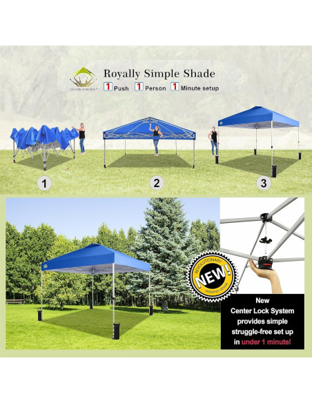 Carpa Plegable CROWN SHADES 3x3m Azul con Protección UV Carpa Plegable CROWN SHADES 3x3m Azul con Protección UV