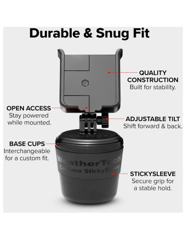 Soporte para Teléfono WeatherTech CupFone Universal Negro