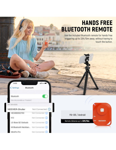 Trípode NEEWER TP35 Flexible con Control Remoto para Teléfono