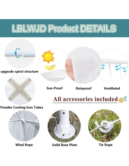 Carpa de Fiesta Exterior LBLWJD 3x9m con Paredes Removibles Carpa de Fiesta Exterior LBLWJD 3x9m con Paredes Removibles
