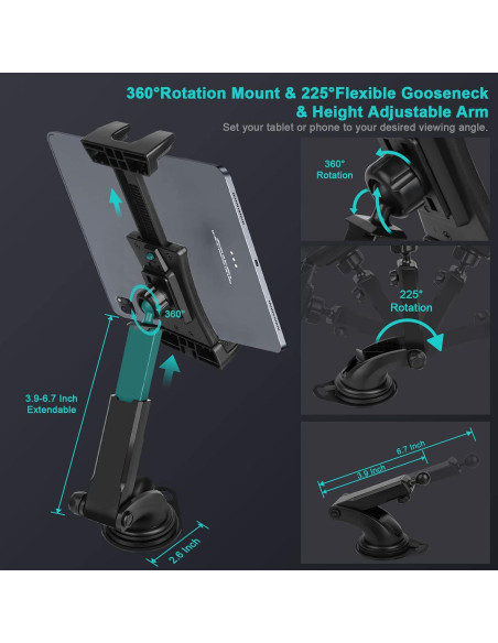 Soporte para Tablet Xishwon 2 en 1 para Coche 4.7-32.8 cm Soporte para Tablet Xishwon 2 en 1 para Coche 4.7-32.8 cm