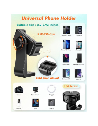 Trípode para Teléfono Nineigh S180 180 cm con Control Remoto