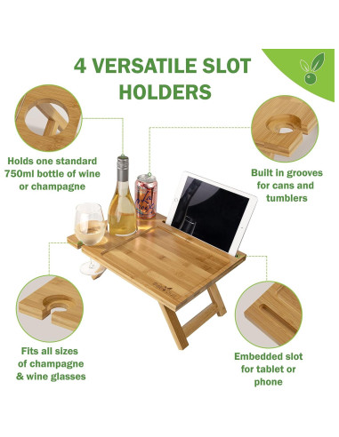 Mesa de Vino Portátil Bistro Oui! Plegable para Picnic