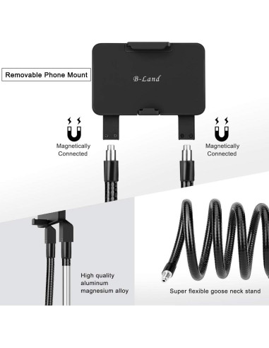 Soporte Flexible para Teléfono B-Land Negro 360 Ajustable