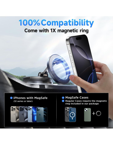 Soporte Magnético para Teléfono de Coche RLX10 Fibra de Carbono