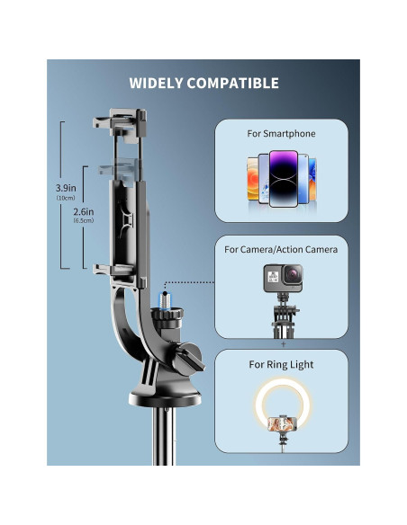 Trípode para teléfono LDP Q16SS 180 cm con control remoto Trípode para teléfono LDP Q16SS 180 cm con control remoto