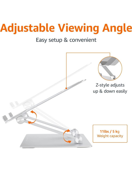 Soporte Ergonómico para Laptop Amazon Basics Ajustable 25.4 cm Soporte Ergonómico para Laptop Amazon Basics Ajustable 25.4 cm