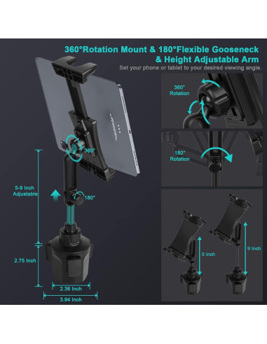 Soporte para Tablet y Teléfono en Portavasos Xishwon