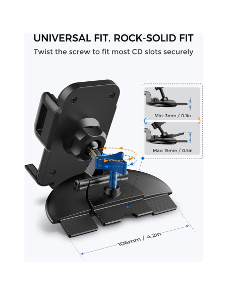 Soporte para Teléfono Móvil VSSMSSA CA051B CD Negro Ajustable Soporte para Teléfono Móvil VSSMSSA CA051B CD Negro Ajustable