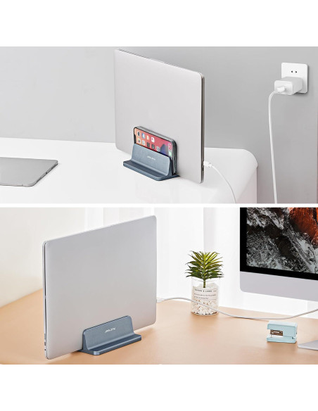 Soporte Vertical para Laptop JARLINK Ajustable Aluminio Gris Soporte Vertical para Laptop JARLINK Ajustable Aluminio Gris