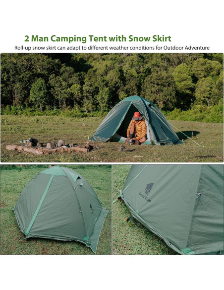 Tienda de Camping GEERTOP 2 Personas 4 Estaciones Impermeable Tienda de Camping GEERTOP 2 Personas 4 Estaciones Impermeable