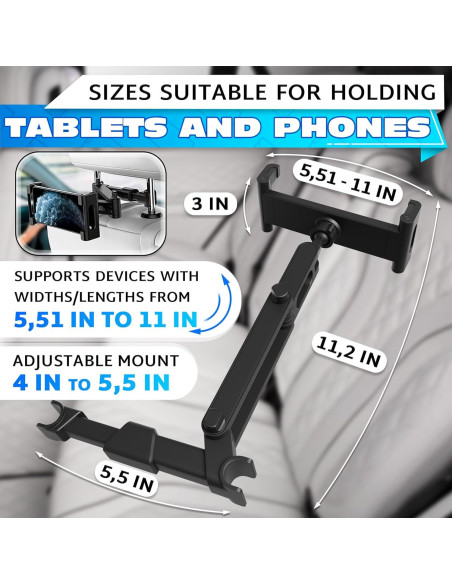 Soporte para Tableta Leglo en Reposacabezas - Ajustable 360 Soporte para Tableta Leglo en Reposacabezas - Ajustable 360