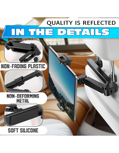 Soporte para Tableta Leglo en Reposacabezas - Ajustable 360 Soporte para Tableta Leglo en Reposacabezas - Ajustable 360
