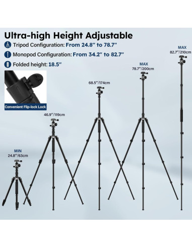 Trípode y Monopie SIRUI APT-02 Aluminio 199 cm 10 kg