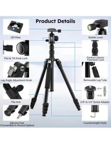 Trípode y Monopie SIRUI APT-02 Aluminio 199 cm 10 kg