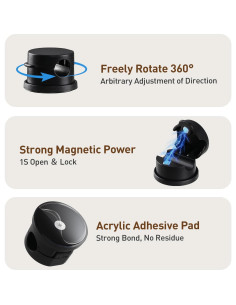 Clips Magnéticos para Cables AGPTEK 8 Piezas Negro 360 2