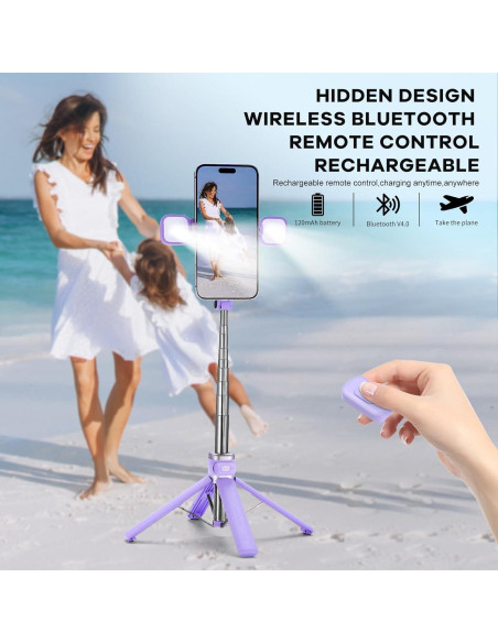 Mini trípode MQOUNY 15.75cm para iPhone y Android con luz Mini trípode MQOUNY 15.75cm para iPhone y Android con luz
