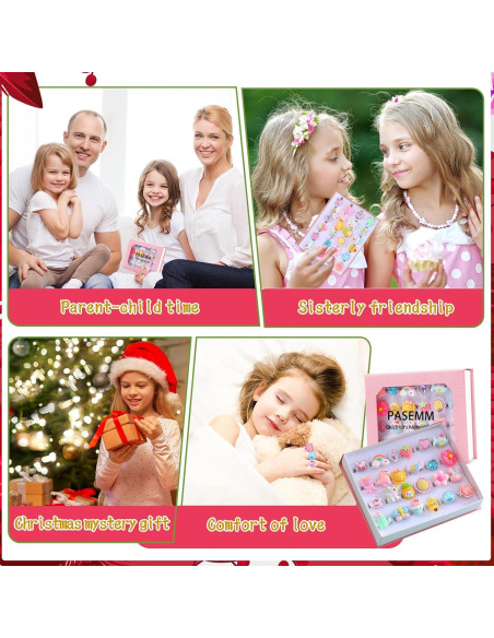 24 Anillos de Joyería Ajustables para Niñas PASEMM 24 Anillos de Joyería Ajustables para Niñas PASEMM