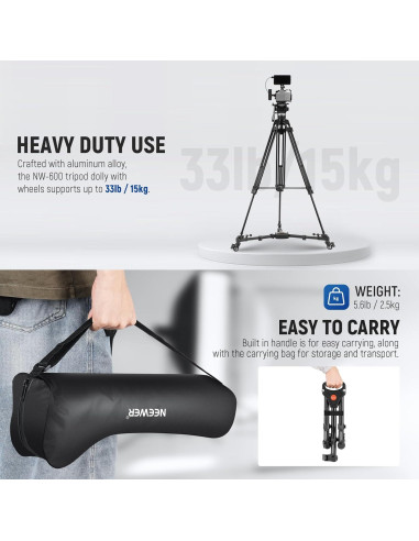 Carro de Trípode Neewer NW-600 para Fotografía 15 kg
