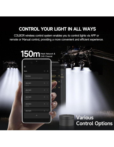 Colbor CL220R Luz LED RGB 220W 2700K-6500K Control App