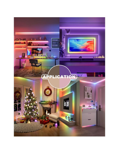 Tira LED RGB Smart IC PAUTIX 2m USB Multicolor con Música