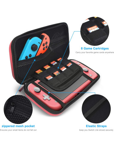 Kit Accesorios Nintendo Switch Lite YUANHOT Coral 4 en 1