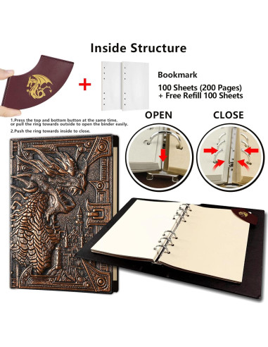 Cuaderno DND Ancient Deer 400 Páginas Cuero Sintético
