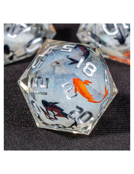 Juego de Dados DND OUKELANWO 7 Piezas Resina Líquido Koi Juego de Dados DND OUKELANWO 7 Piezas Resina Líquido Koi