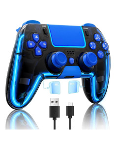 Controlador Inalámbrico BRHE PS4 Joysticks 3D RGB Programable