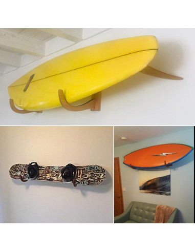 Soporte de Pared COR Surf para Tablas de Surf Madera Oscura