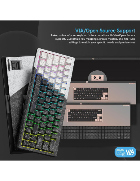 Teclado Mecánico Inalámbrico Womier Q61 60% RGB PBT Teclado Mecánico Inalámbrico Womier Q61 60% RGB PBT