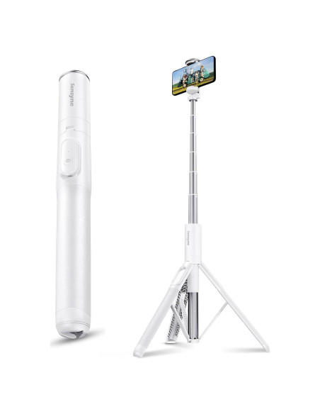 Trípode para Teléfono Sensyne 60" Blanco con Control Remoto Trípode para Teléfono Sensyne 60" Blanco con Control Remoto
