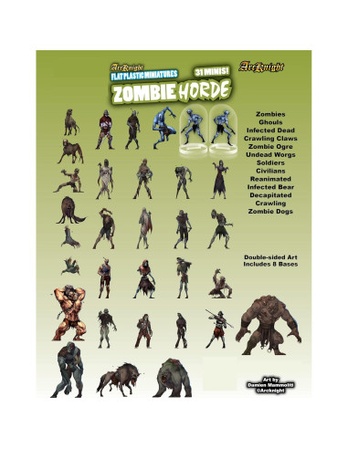 Miniaturas Plásticas Arcknight Horda de Zombies 31 Figuras