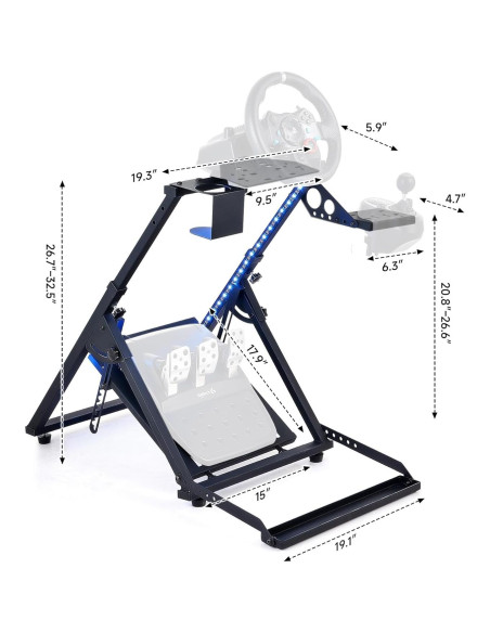 Soporte de Volante CO-Z Racing X Frame con Luz LED Soporte de Volante CO-Z Racing X Frame con Luz LED