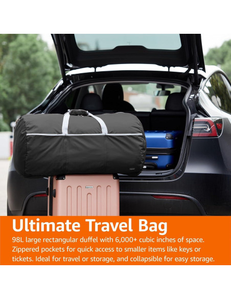 Bolsa Duffle Grande Amazon Basics Plegable 100L Negro Bolsa Duffle Grande Amazon Basics Plegable 100L Negro