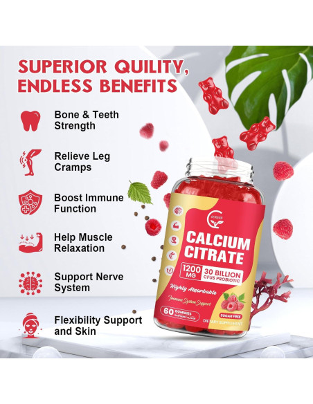 Gomitas de Citrato de Calcio GORNVB 1200 mg Sin Azúcar 60 Unidades Gomitas de Citrato de Calcio GORNVB 1200 mg Sin Azúcar 60 Unidades