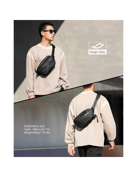 Mochila Cruzada Inateck LB03014-BK 4L Impermeable Negra Mochila Cruzada Inateck LB03014-BK 4L Impermeable Negra
